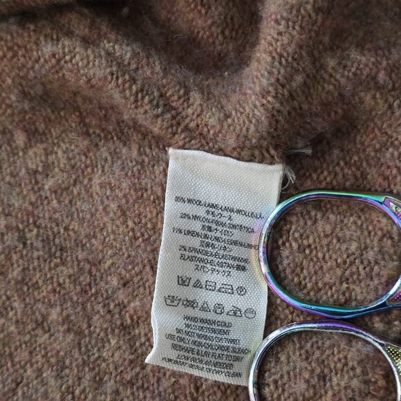 Free People Sweater Women XS Brown LS Irresistible Fringe Trim Slouchy Wool Mix - Picture 11 of 16